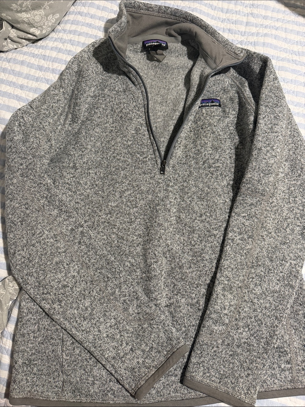 Patagonia Men's Heather Gray Full-Zip Fleece Pullover